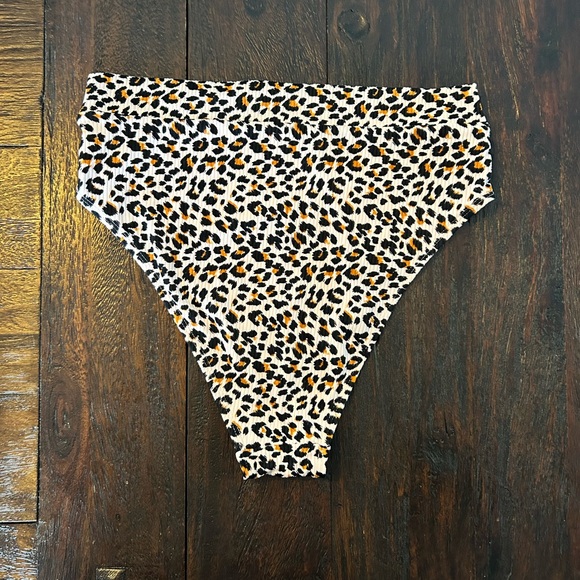 Xhilaration High Waist High Leg Cut Leopard Print Bikini Bottoms - Picture 6 of 6